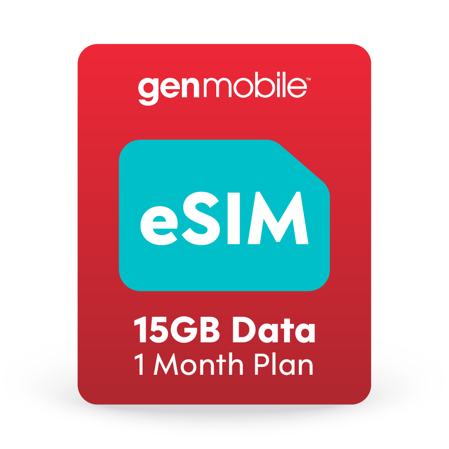 Gen Mobile 1 Month Plan - 15GB Data eSIM Kit