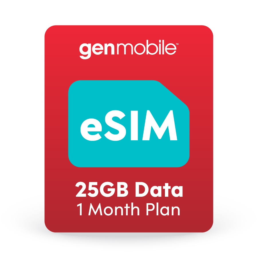 Gen Mobile 1 Month Plan - 25GB Data eSIM Kit