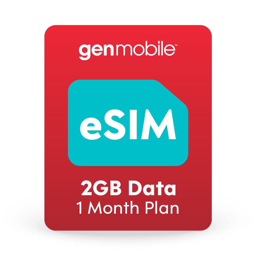 Gen Mobile 1 Month Plan - 2GB Data eSIM Kit