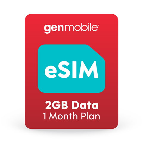 Gen Mobile 1 Month Plan - 2GB Data eSIM Kit