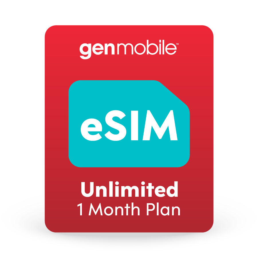 Gen Mobile 1 Month Plan - Unlimited Data eSIM Kit