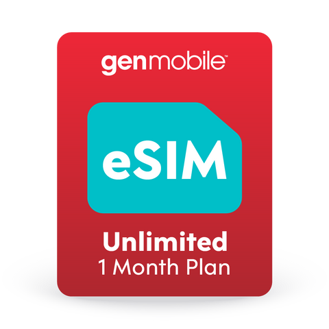 Gen Mobile 1 Month Plan - Unlimited Data eSIM Kit